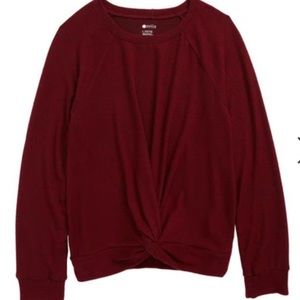 Zella Girls Super Soft Twist Front Long Sleeve Shirt .  Sz L (10-12)  NWT
